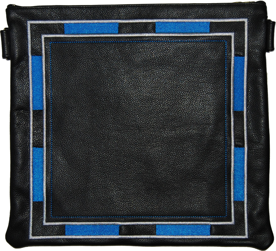 Personalization preview — Leather Tallit & Tefillin Bag — Black