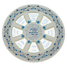 Glass Rosh Hashana Simanim Plate Pomegranates-Blue 14" (HD-46211)