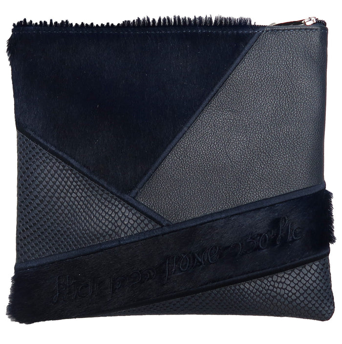 Prestige Leather Tallit & Tefillin Bag — Geometric Design, Premier Collection (4705I-NV)