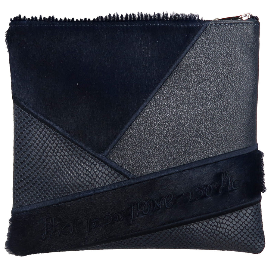 Personalization preview — Leather Tallit & Tefillin Bag — Geometric Design, Premier Collection