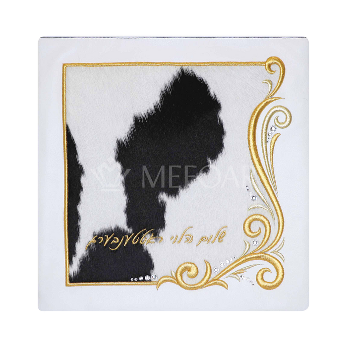 Tallis and Tefillin Bag Design #478 - White Leather and Fur - Tallis Bags | Judaica Square Lakewood