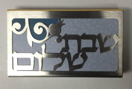 Laser Engraved Matchbox Holder- Silver and Blue