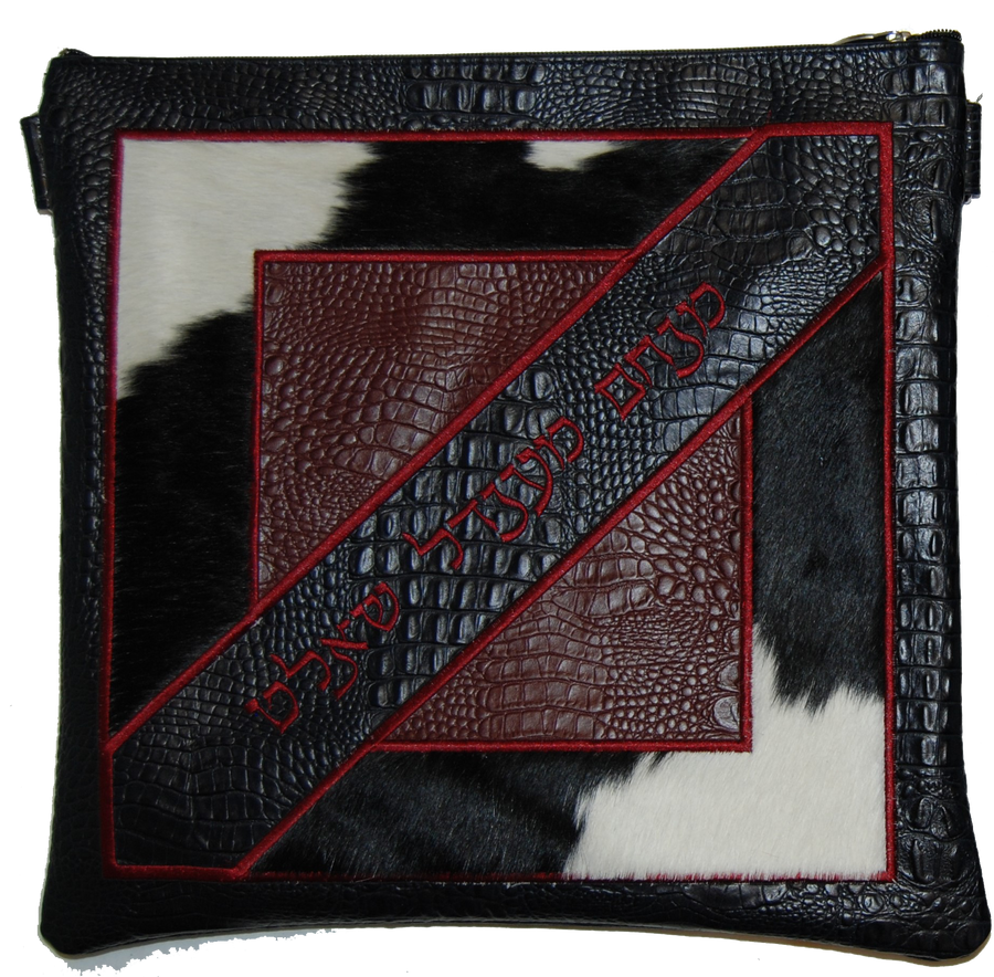Personalization preview — Croc Tallit & Tefillin Bag — Geometric & Croc Design, Premier Collection
