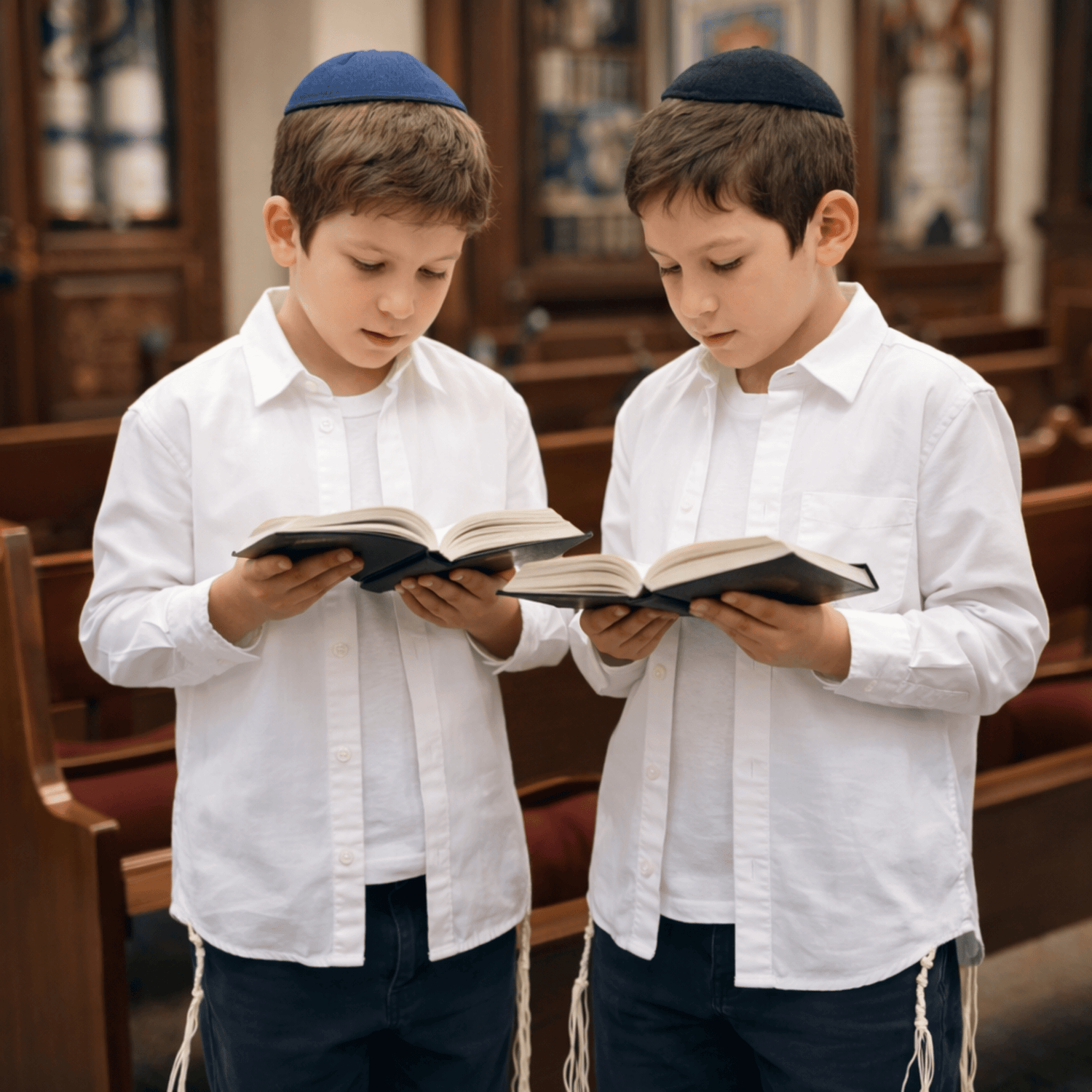 Kids cotton tzitzit t-shirt back view