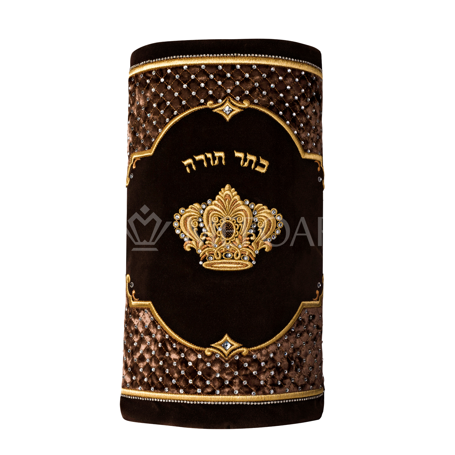 Velvet Torah Mantle -802-Brown - Image 2