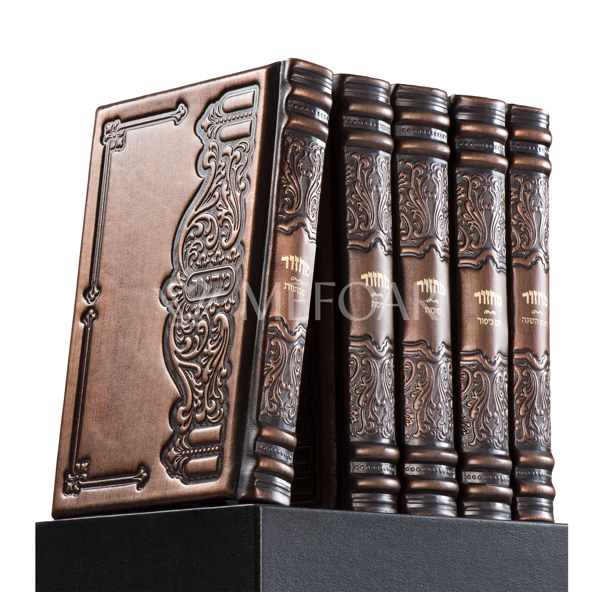 Antique Bronze Leather Machzor - מחזור שבח: Style 50 - Machzorim