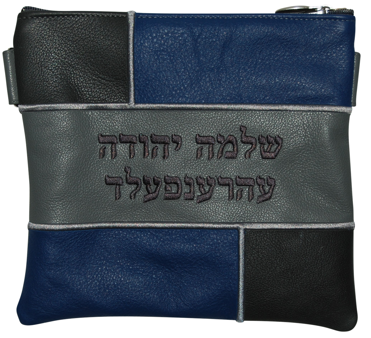 Prestige Leather Tallit & Tefillin Bag — Geometric & Colorblock Design, Regal Collection (500F-LG2)
