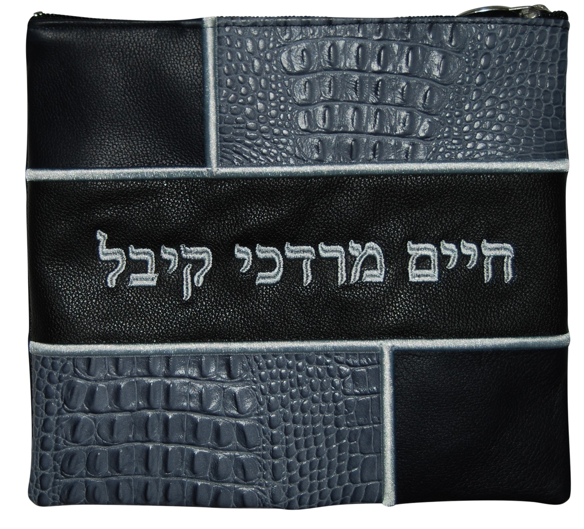Prestige Croc Tallit & Tefillin Bag — Geometric & Colorblock Design, Exclusive Collection (500G-BK4)
