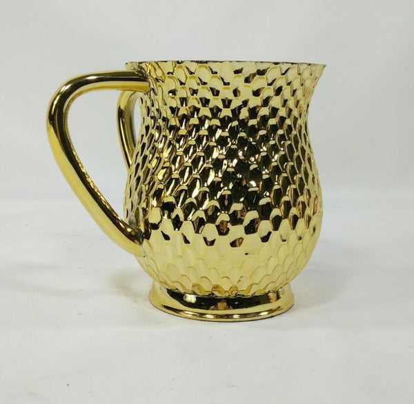 Metal Coated Acrylic Wash Cup, Honeycomb design- Gold (WC-AVI5014G)