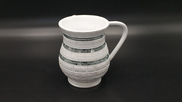 Acrylic Washing Cup Leather Design-- White (WC-AVI5023P)