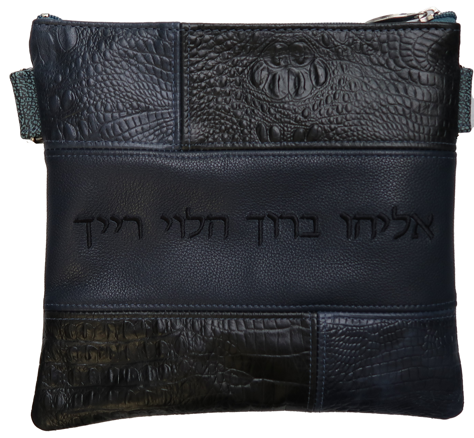 Prestige Croc Tallit & Tefillin Bag — Geometric & Colorblock Design, Exclusive Collection (505G-NV)