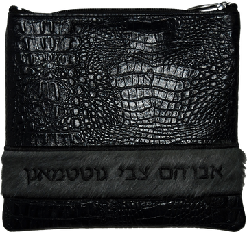 Prestige Croc Tallit & Tefillin Bag — Croc Design, Exclusive Collection (515G-BK2)