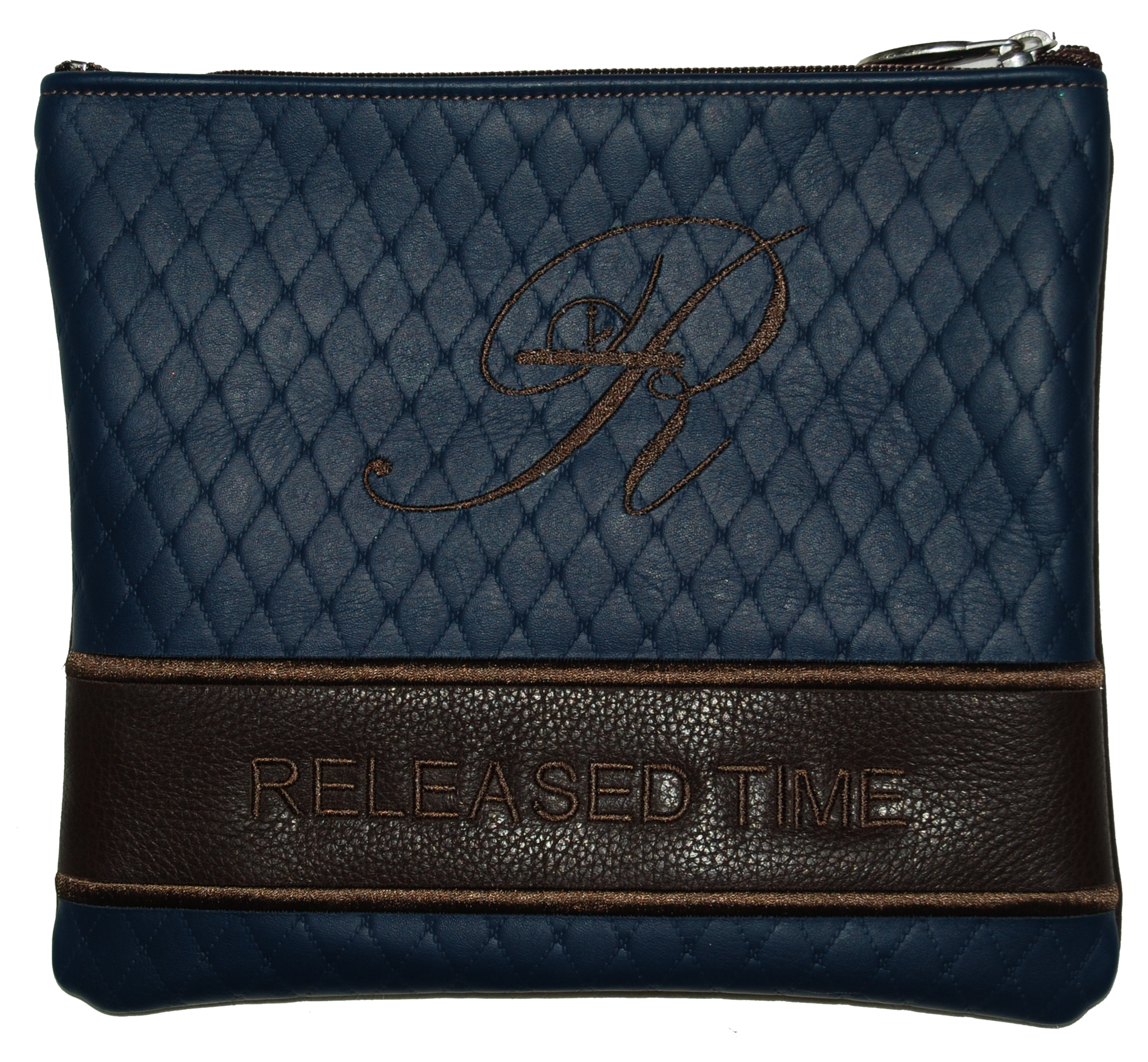 Prestige Leather Tallit & Tefillin Bag — Diamond Design, Exclusive Collection (515G-CO)