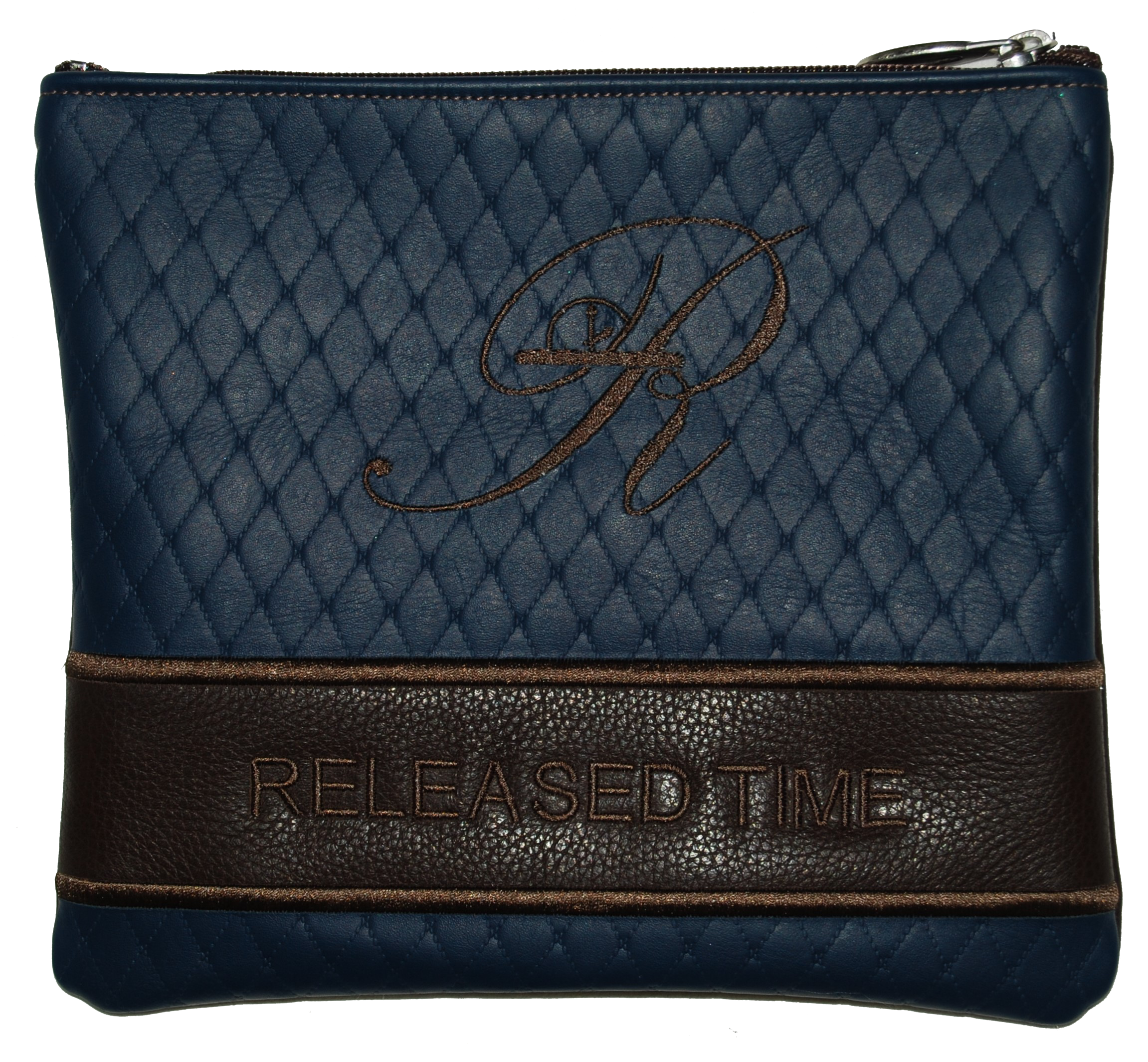 Prestige Leather Tallit & Tefillin Bag — Diamond Design, Exclusive Collection (515G-CO)