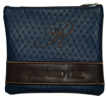 Prestige Leather Tallit & Tefillin Bag — Diamond Design, Exclusive Collection (515G-CO)