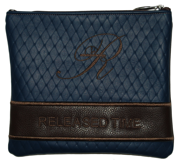 Prestige Leather Tallit & Tefillin Bag — Diamond Design, Exclusive Collection (515G-CO)