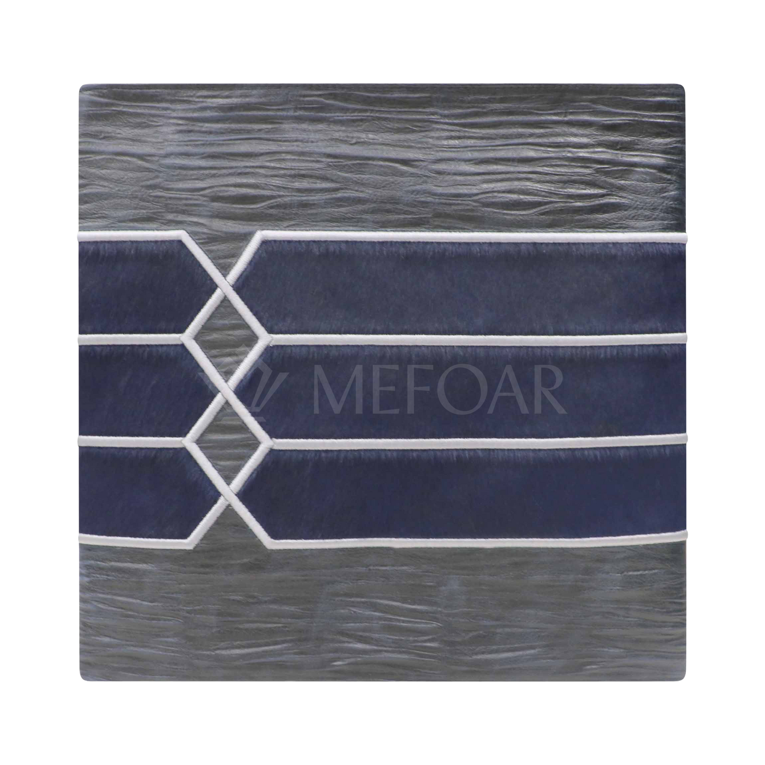 Tallis and Tefillin Bag Design #516 - Navy Fur with Exotic Leathers - Tallis Bags view 2 | Judaica Square Lakewood