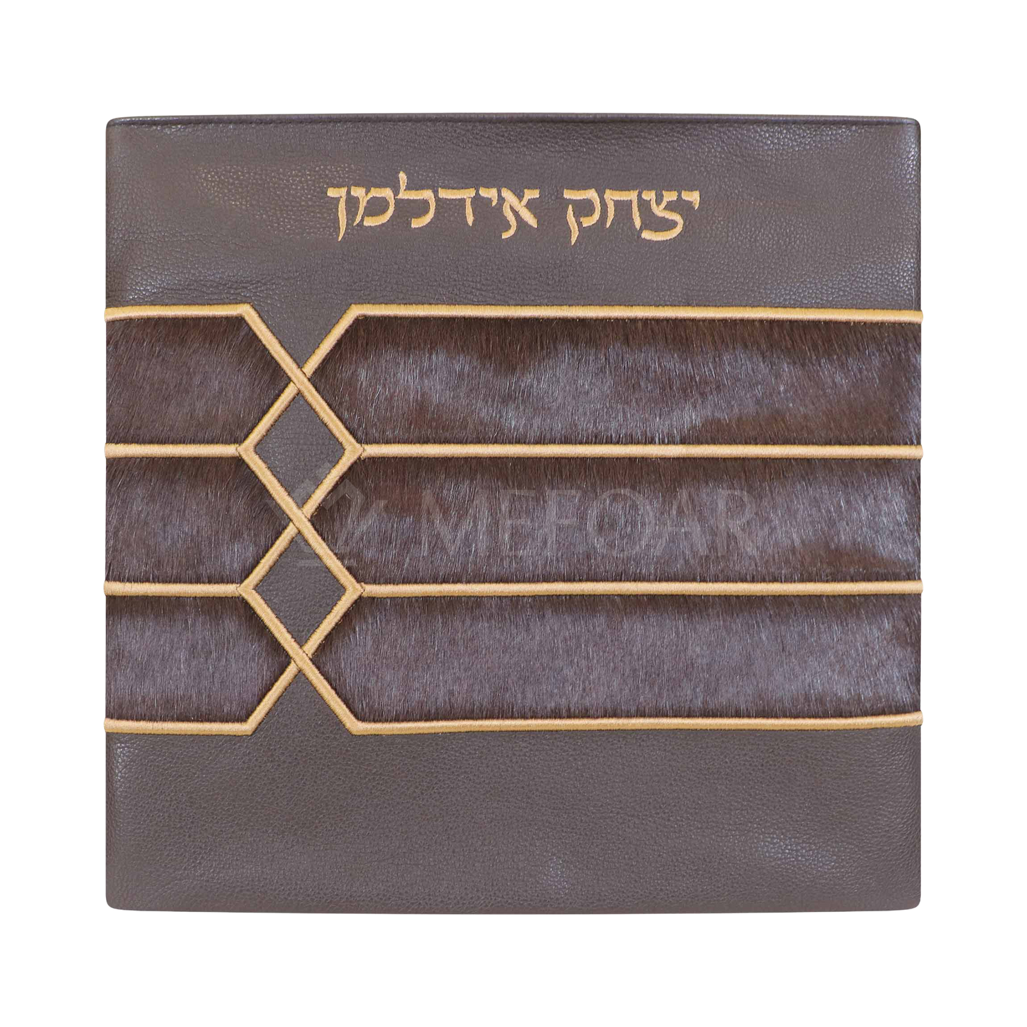 Tallis and Tefillin Bag Design #516 - Leather and Fur - Tallis Bags view 3 | Judaica Square Lakewood