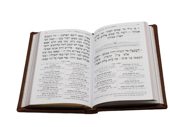 Open pages of the medium Tehillim Lehavanah, Wave Swiss, showing the Hebrew text layout