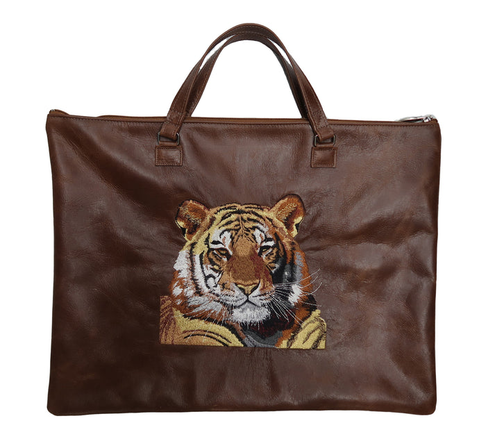 Prestige Custom Leather Tallit & Tefillin Bag (525-BR)