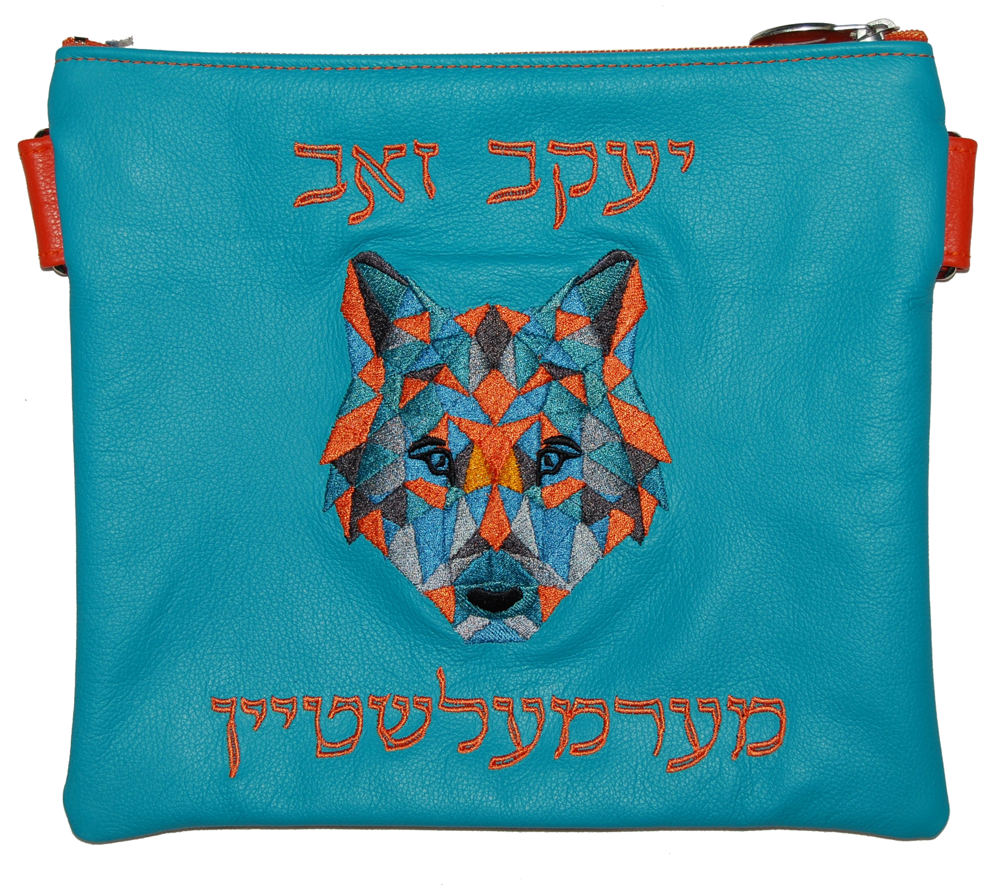 Prestige Leather Tallit & Tefillin Bag — Geometric Design, Legacy Collection (525K-TQ)