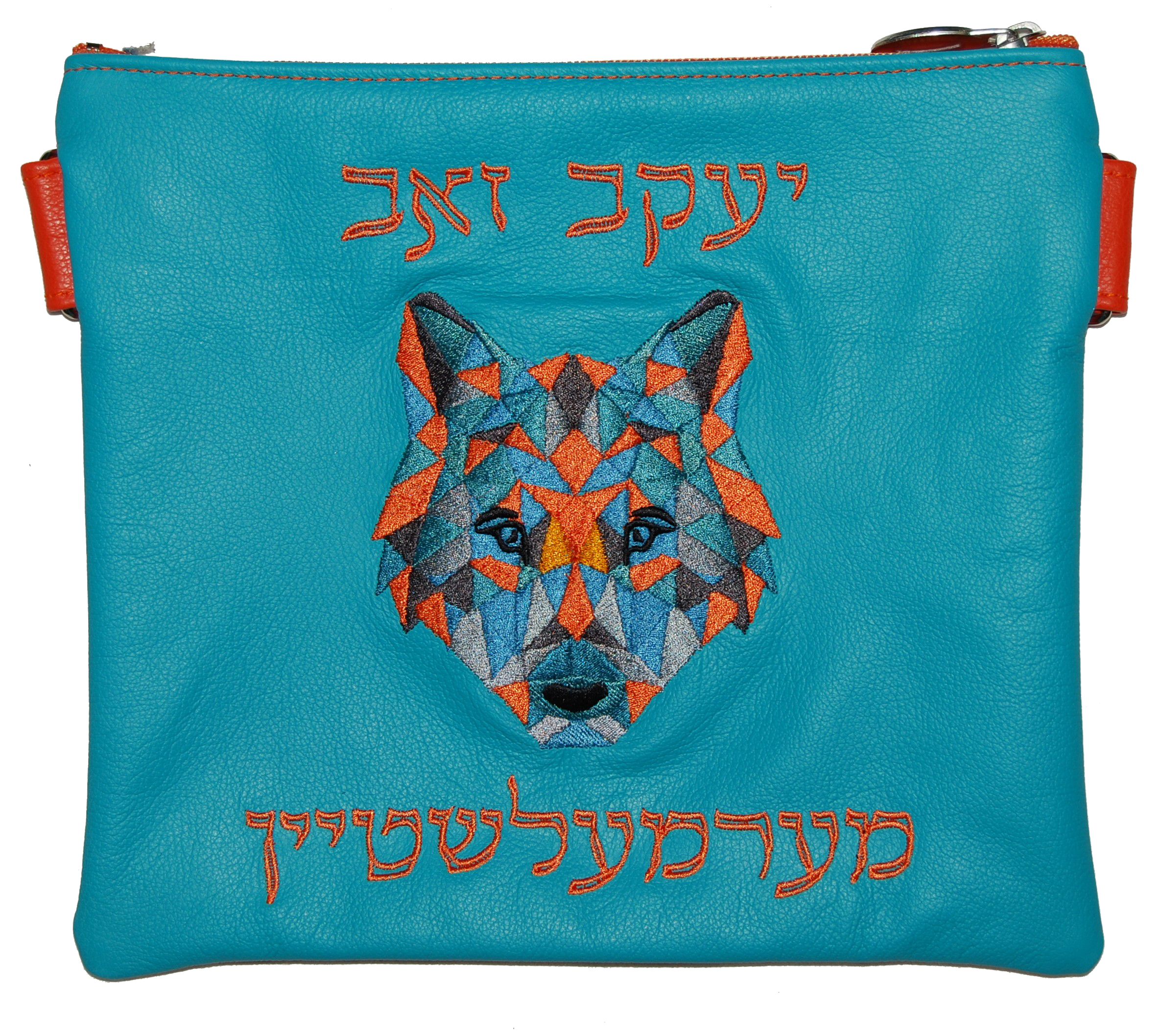 Prestige Leather Tallit & Tefillin Bag — Geometric Design, Legacy Collection (525K-TQ)