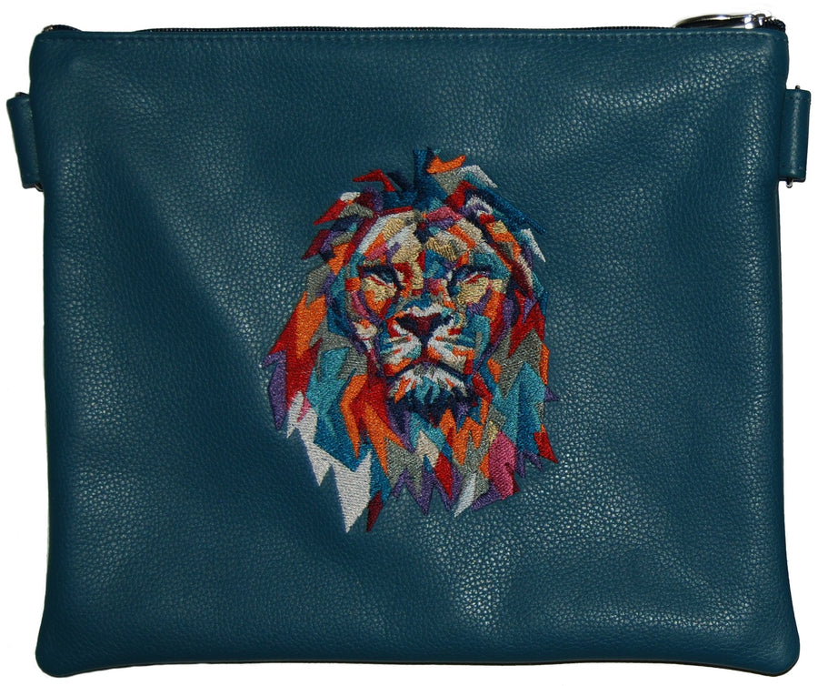 Personalization preview — Leather Tallit & Tefillin Bag — Geometric Design, Legacy Collection