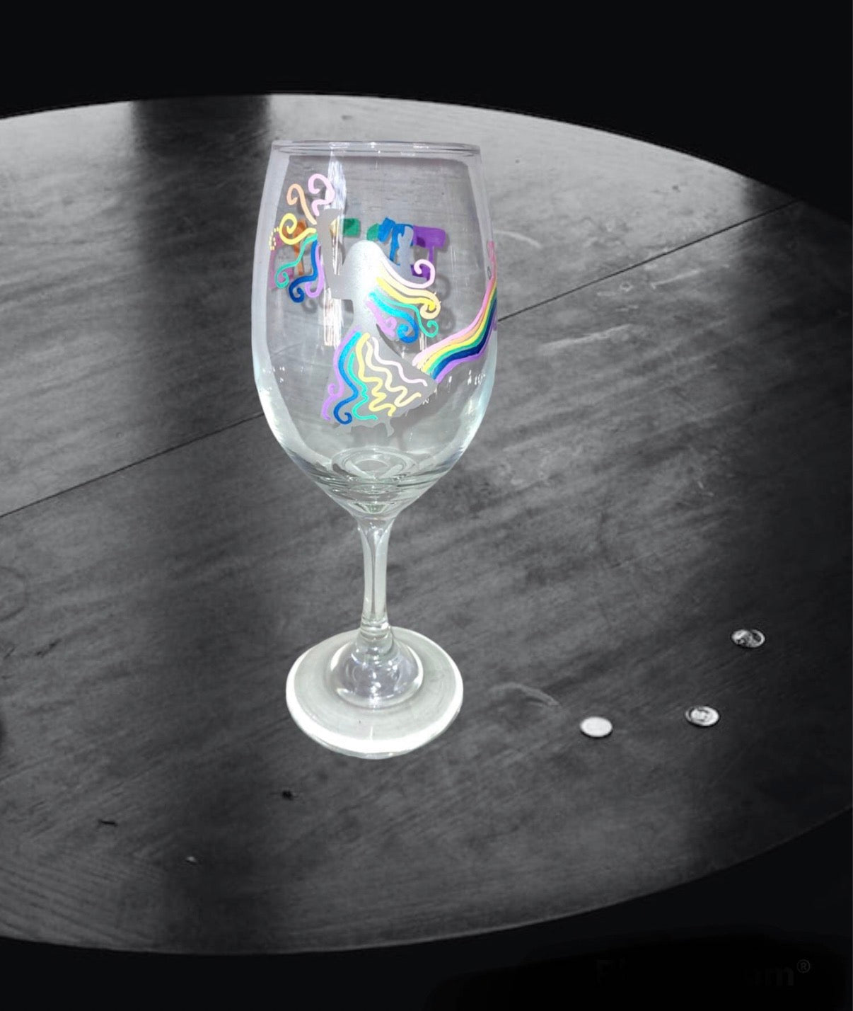 Miriam's cup — tall etched glass hand-painted for the Seder table | Judaica Square Lakewood (view 5)
