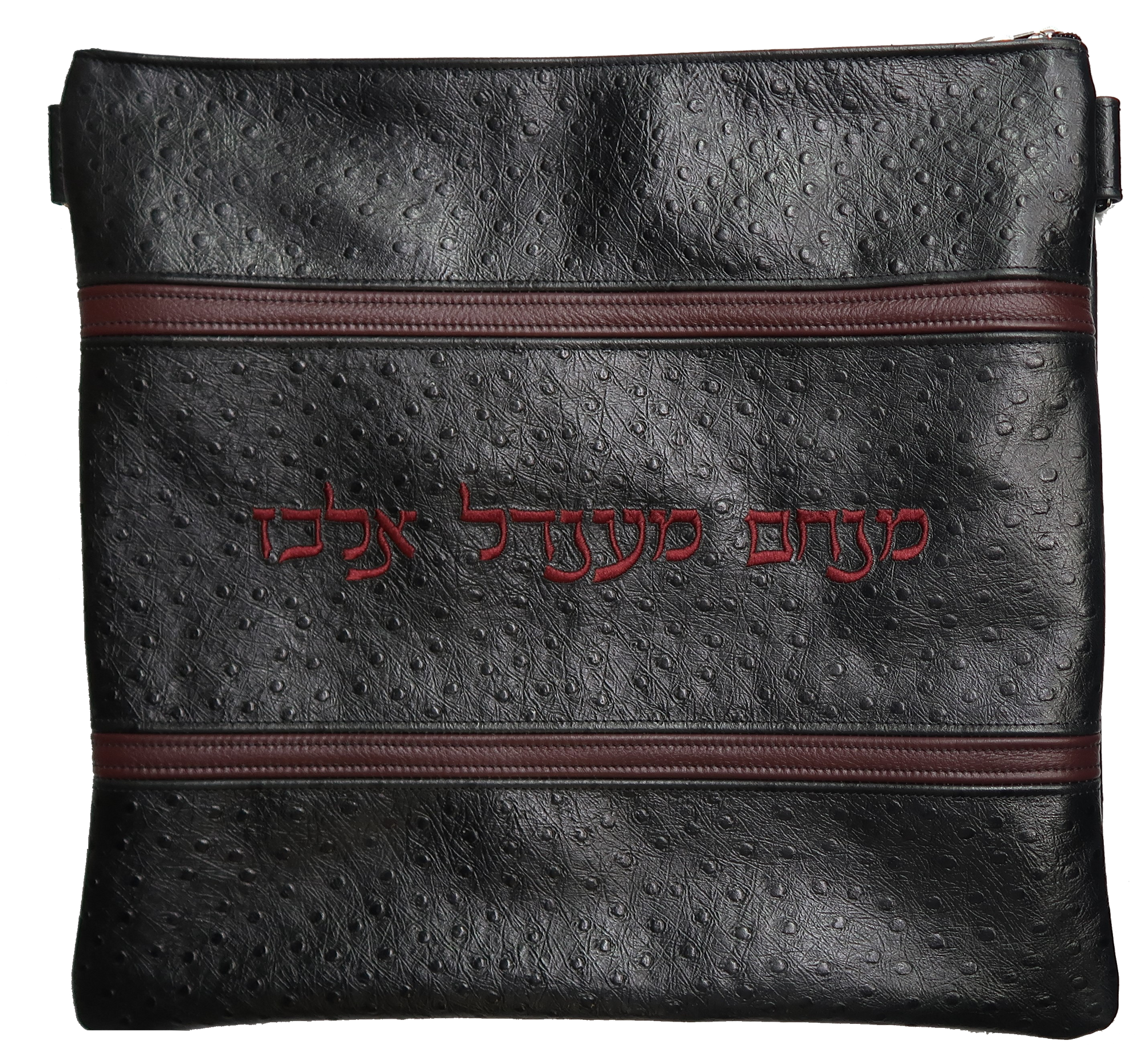 Prestige Ostrich Tallit & Tefillin Bag — Ostrich Design, Exclusive Collection (540G-BK4)