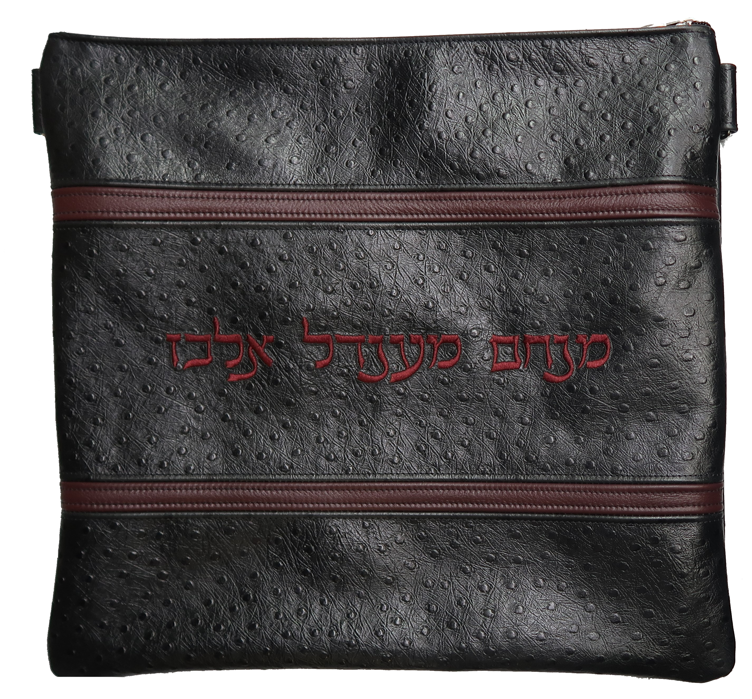 Prestige Ostrich Tallit & Tefillin Bag — Ostrich Design, Exclusive Collection (540G-BK4)