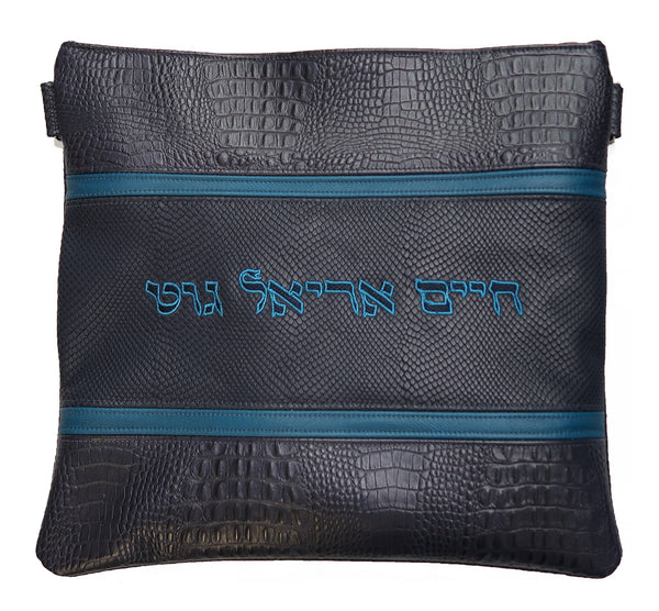 Prestige Croc Tallit & Tefillin Bag — Croc Design, Exclusive Collection (540G-NV7)