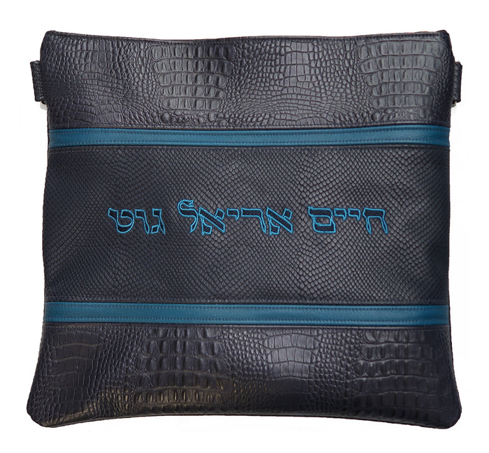Prestige Croc Tallit & Tefillin Bag — Croc Design, Exclusive Collection (540G-NV7)