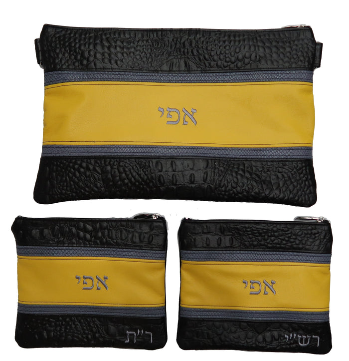 Prestige Croc Chabad Bar Mitzvah Set — Chabad & Croc Design, Exclusive Collection (540G-BK3)