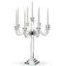 Nuah 24-inch crystal 9-branch candelabra shown with taper candles