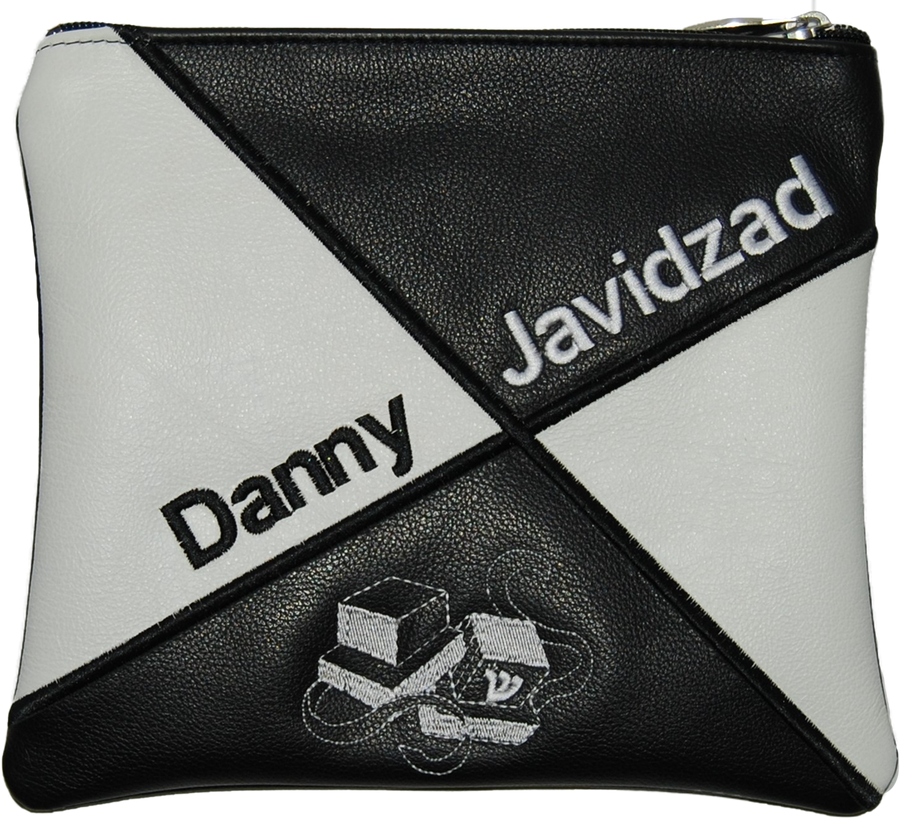 Personalization preview — Leather Tallit & Tefillin Bag — Geometric Design, Exclusive Collection