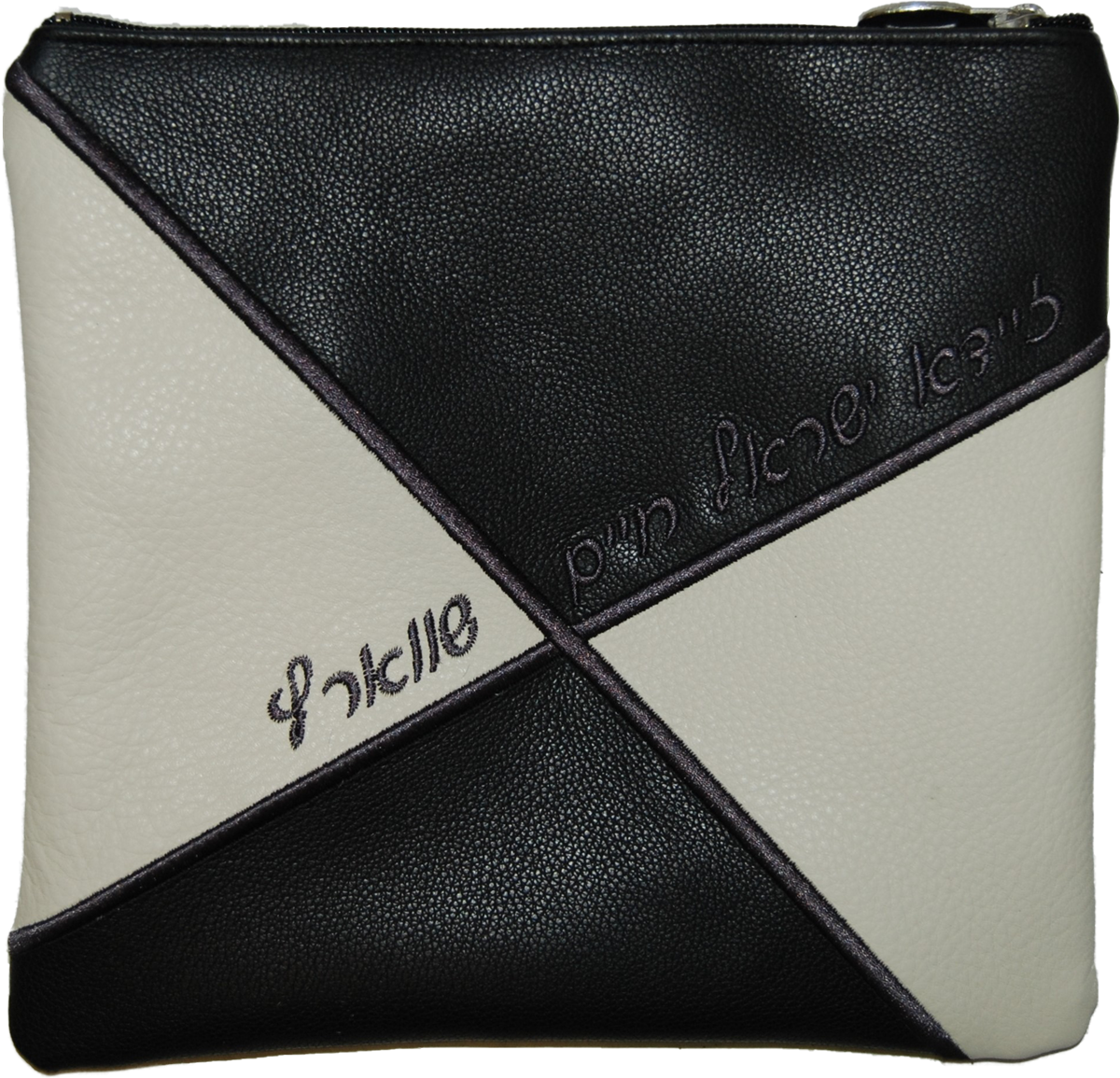 Prestige Leather Tallit & Tefillin Bag — Geometric Design, Regal Collection (555G-GR)