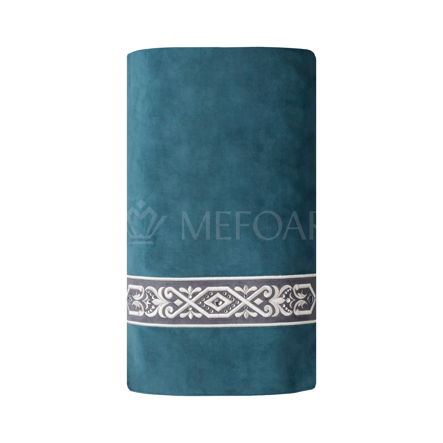 Velvet Torah Mantle - Style 353-Teal - Image 2