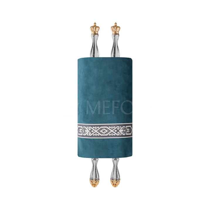 Velvet Torah Mantle - Style #353 - Teal