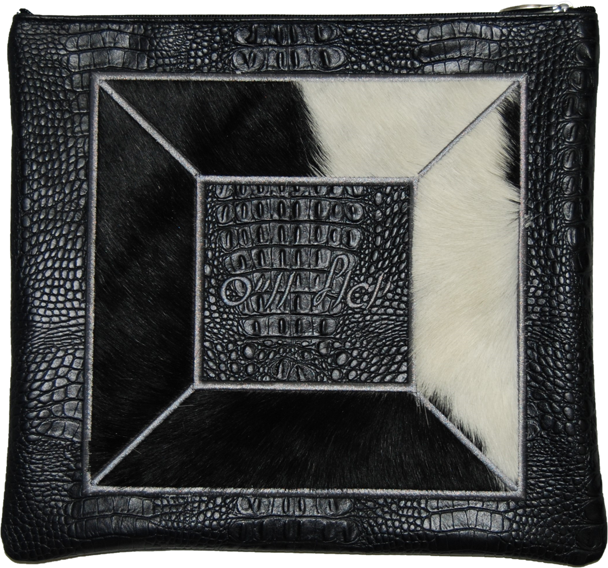 Prestige Croc Tallit & Tefillin Bag — Geometric & Croc Design, Supreme Collection (560H-BK)