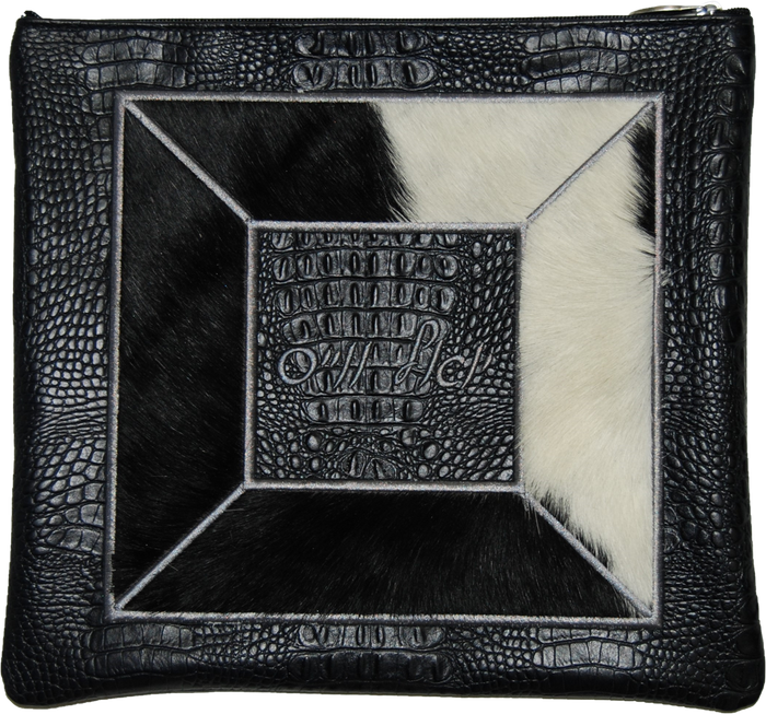 Prestige Croc Tallit & Tefillin Bag — Geometric & Croc Design, Supreme Collection (560H-BK)