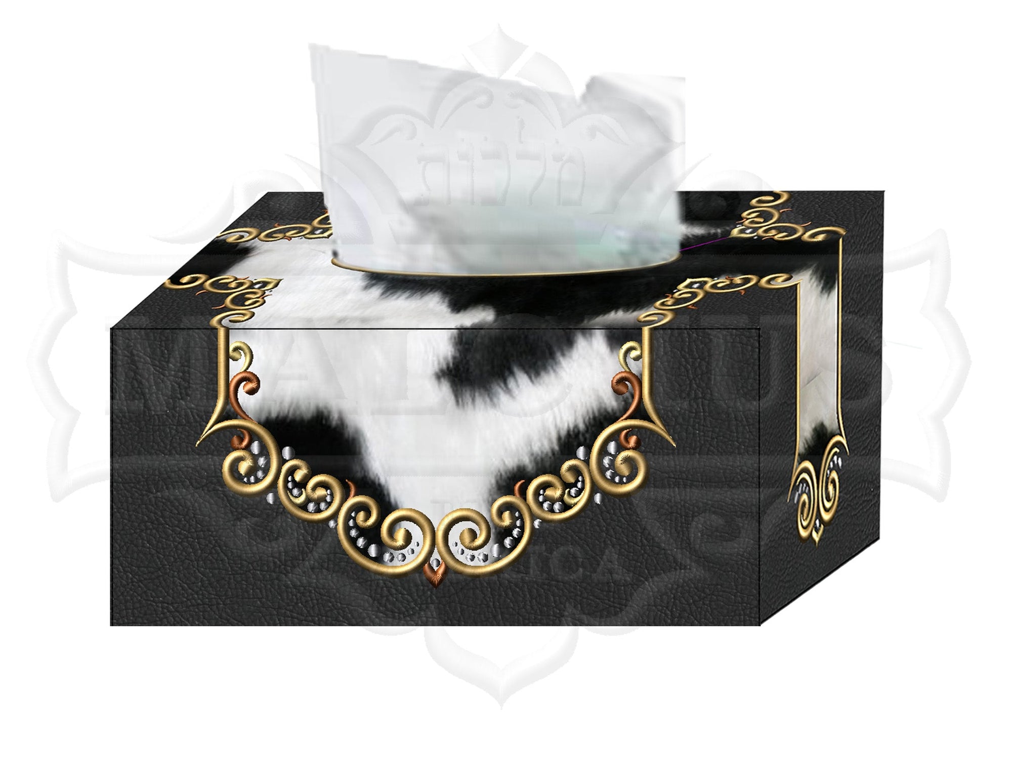 Custom Embroidered Tissue Box #1 - Judaica Accessories