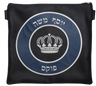 Prestige Leather Tallit & Tefillin Bag — Geometric & Crown Design, Regal Collection (565F-NV5)