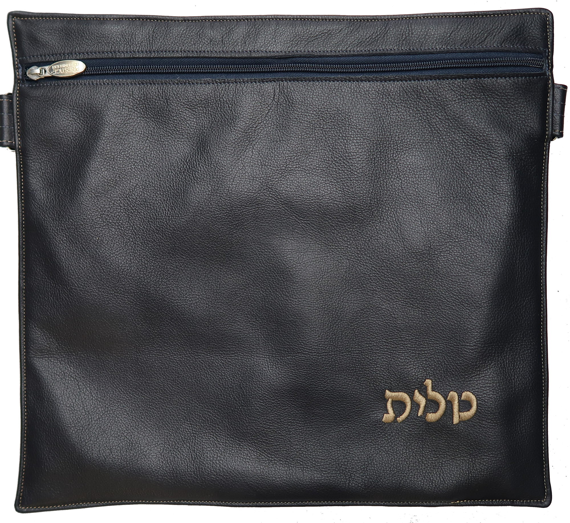 Prestige Leather Tallit & Tefillin Bag — Geometric Design, Exclusive Collection (100G-NV9)