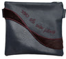 Prestige Leather Tallit & Tefillin Bag — Geometric & Wave Design, Supreme Collection (575H-NV)