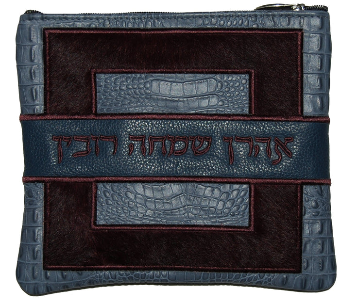 Prestige Croc Tallit & Tefillin Bag — Geometric & Colorblock Design, Premier Collection (585I-GR6)