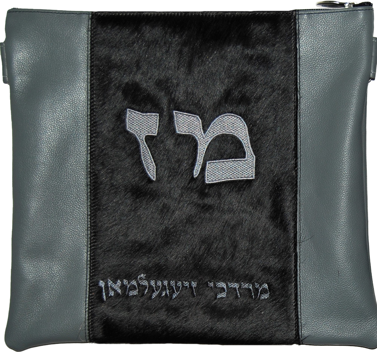 Prestige Leather Tallit & Tefillin Bag — Crown Design, Supreme Collection (340H-BK)