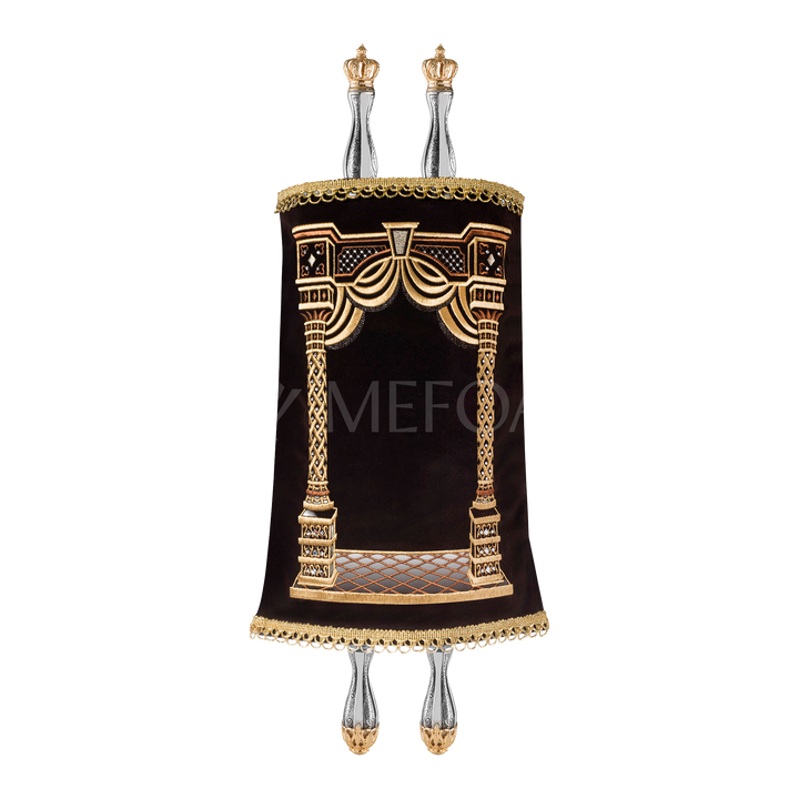 Velvet Torah Mantle - Style #186 - Brown