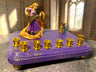 Rapunzel menorah — Tangled figure with wooden guitar shamash on painted base | Judaica Square Lakewood