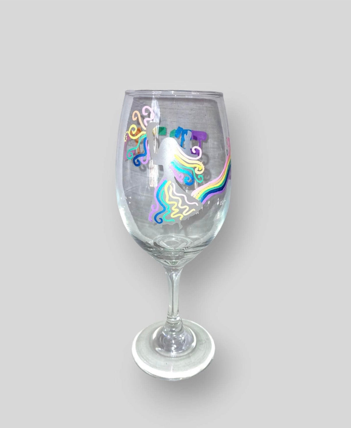 Miriam's cup — tall etched glass hand-painted for the Seder table | Judaica Square Lakewood (view 2)