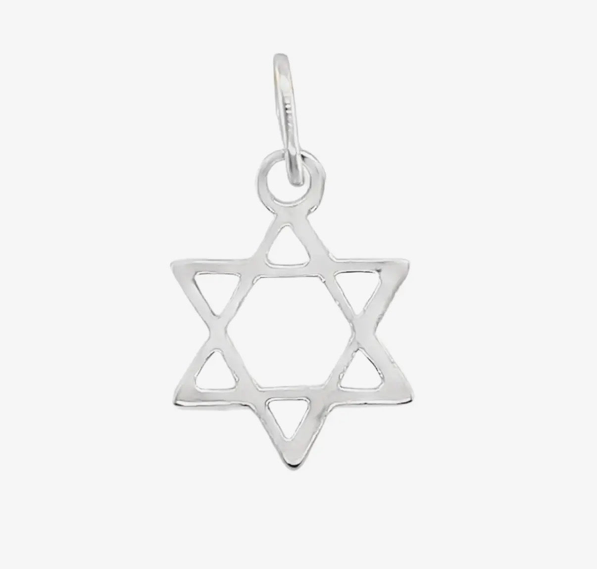 Classic sterling silver Star of David pendant on a 16 inch box chain | Judaica Square Lakewood (view 10)